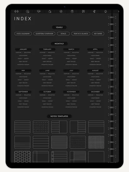 Get Ready With Historia | 2025 Digital Planner - Monday and Sunday