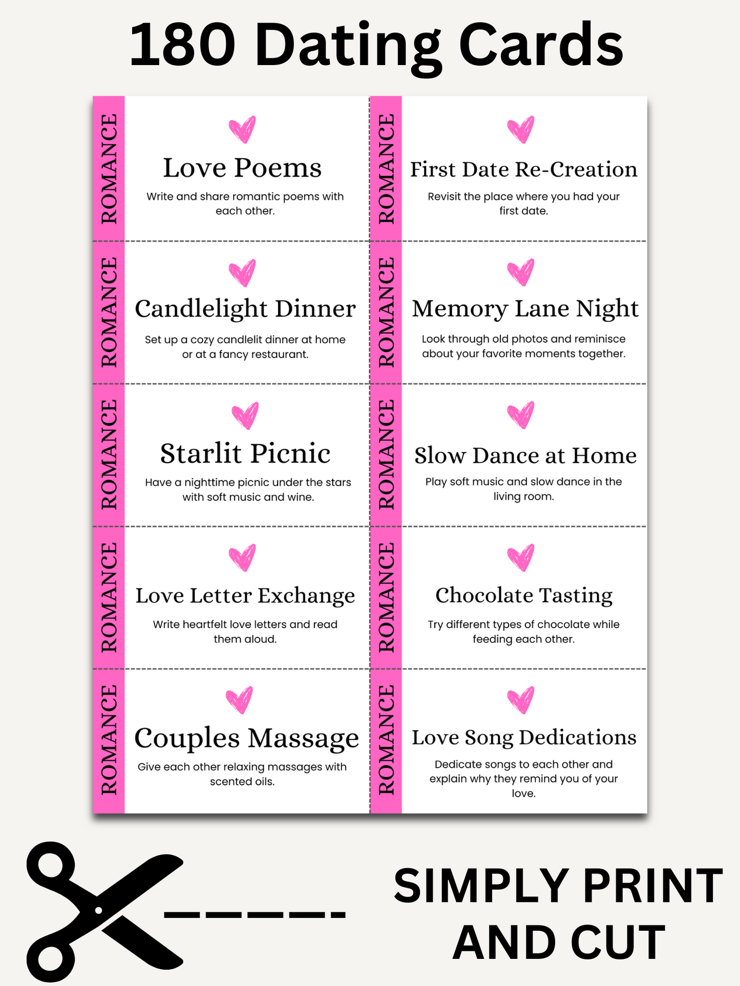 Get Ready With Historia | 180 Date Night Jar Cards for Couples