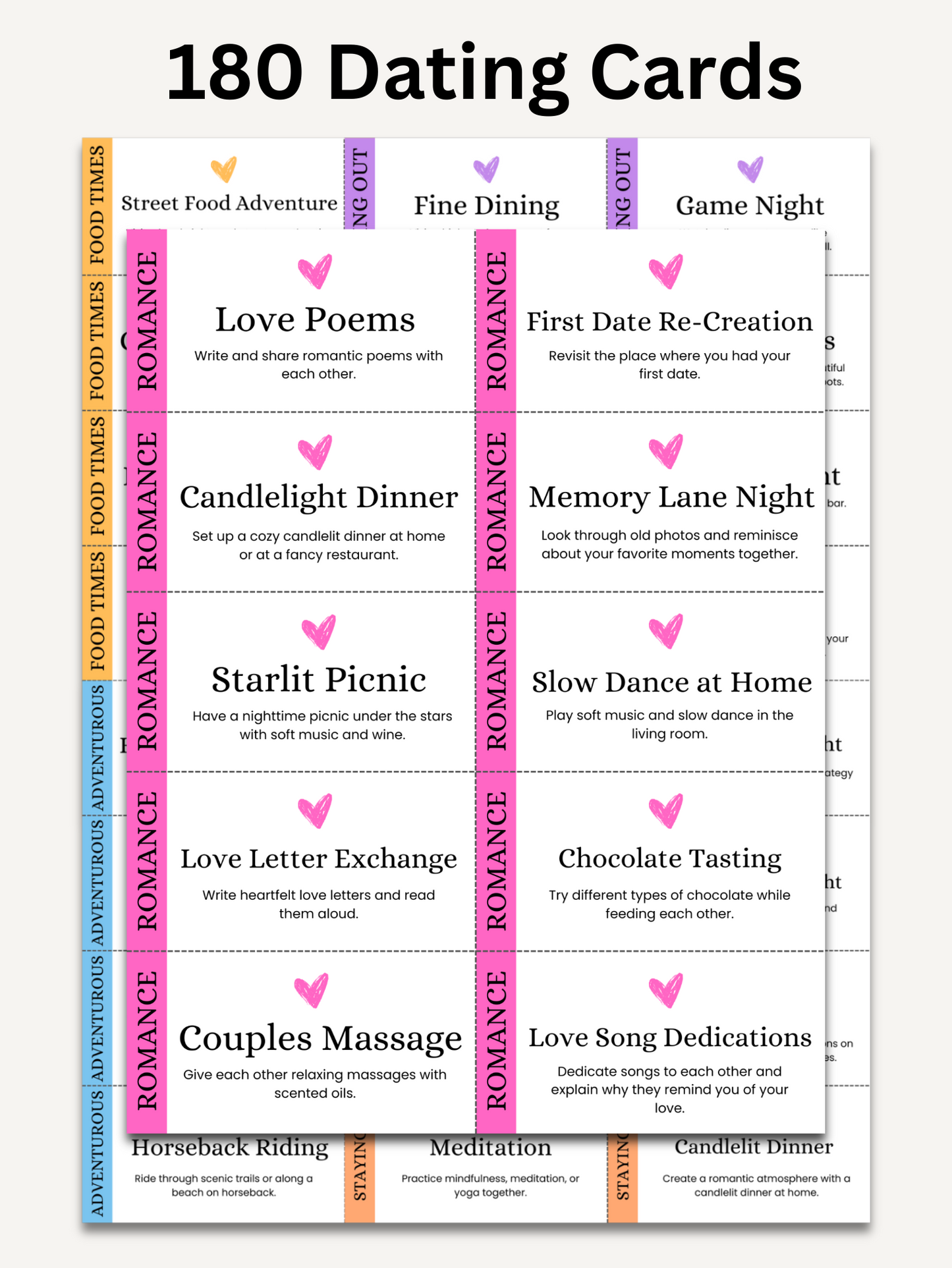 Get Ready With Historia | 180 Date Night Jar Cards for Couples