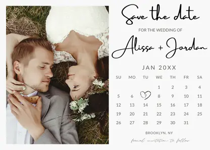 Get Ready With Historia | Minimalist Save The Date Calendar Template with Photo